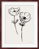 Ink Anemones I Black Fine Art Print
