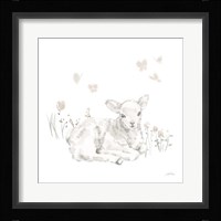 Spring Lambs III Neutral Framed Print