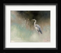 Peaceful Egret Teal Fine Art Print