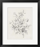 Toile Roses IX Neutral Framed Print