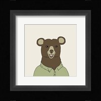 Bear on Cream Framed Print