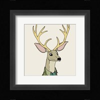 Deer on Cream Framed Print