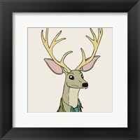 Deer on Cream Framed Print