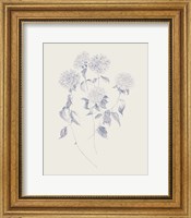 Flowers on White V Blue Fine Art Print