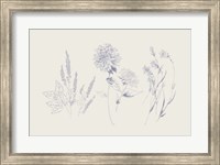 Flowers on White VIII Blue Fine Art Print