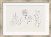 Flowers on White VIII Blue Fine Art Print