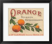 Orange Label Framed Print