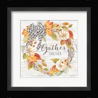 Pumpkin Patch Wreath I-Gather Framed Print