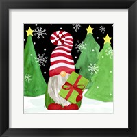 Gnome for Christmas II-Gnome Present Fine Art Print