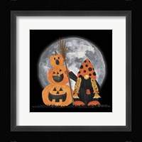 Gnomes of Halloween III-Broomstick Framed Print