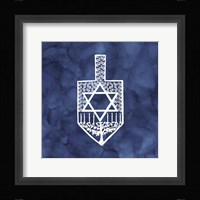 Festival of Lights Blue I-Dreidel Framed Print