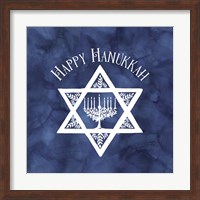Festival of Lights Blue III-Happy Hanukkah Fine Art Print