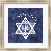 Festival of Lights Blue III-Happy Hanukkah Fine Art Print