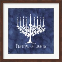 Festival of Lights Blue IV-Menorah Fine Art Print