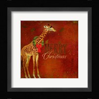 Colorful Christmas II-Giraffe Christmas Fine Art Print