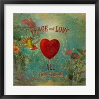 Colorful Christmas VII-Peace & Love Fine Art Print