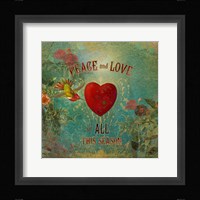 Colorful Christmas VII-Peace & Love Fine Art Print