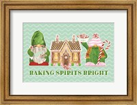 Christmas Bakers II on Mint Fine Art Print