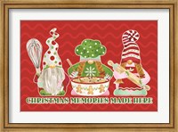 Christmas Bakers III on Red Fine Art Print