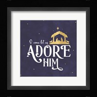 O Holy Night VI on Blue Framed Print