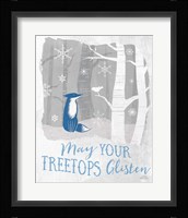 Woodland Wishes II Blue Framed Print