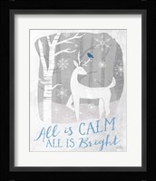 Woodland Wishes I Blue Framed Print