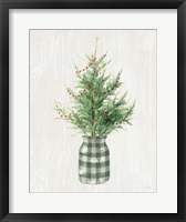 White and Bright Christmas Tree II Plaid Fine Art Print