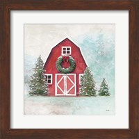 December Barn Blue Sky Fine Art Print