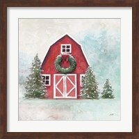 December Barn Blue Sky Fine Art Print