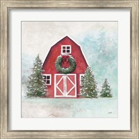 December Barn Blue Sky Fine Art Print