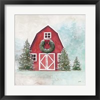 December Barn Blue Sky Fine Art Print