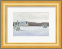 Holiday Winter Barn Fine Art Print