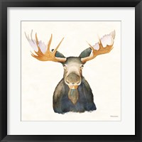 Moose on Cream Framed Print