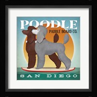 Double Poodle Paddle Board Framed Print