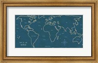 Sketch Map II Blue Fine Art Print