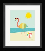 Beach Flamingo Framed Print