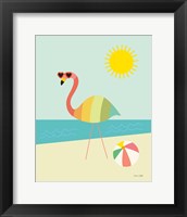 Beach Flamingo Framed Print