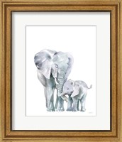 Mama Elephant on White Fine Art Print