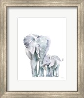 Mama Elephant on White Fine Art Print