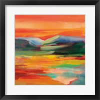 Flower Hill Sunset II Framed Print