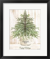 Happy Holidays Tree Framed Print