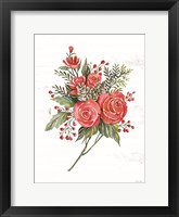 Rose Christmas Botanical Framed Print