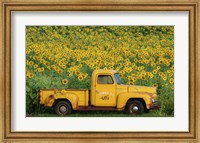 Yellow Vintage Sunflower Truck Fine Art Print
