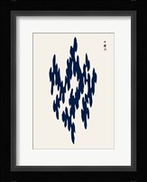 Blue Woodblock III Framed Print