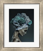 Woman in Thought, Teal Fine Art Print
