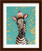 Zebra With Cherry Cupcake Fine Art Print