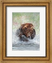 Bear Running Through Water Fine Art Print
