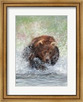Bear Running Through Water Fine Art Print