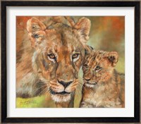 Lioness And Cub Fine Art Print