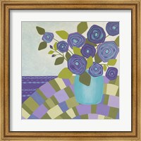 Blue Vase, Purple Flowers Fine Art Print